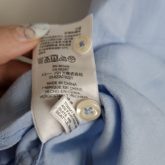 Tommy Bahama Men's Costa Tautira Stretch-Linen Camp Shirt Blue Size Large - Picture 11 of 11